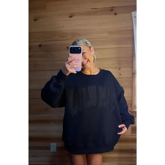 Black Lulu Mac Sweatshirt NWT - Picture 3 of 6